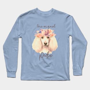 Poodle with flowers Long Sleeve T-Shirt